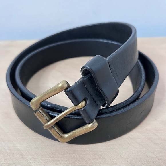 Roundtree & Yorke Genuine Leather Belt Brass Hardware 1" width made in Italy - Picture 1 of 11